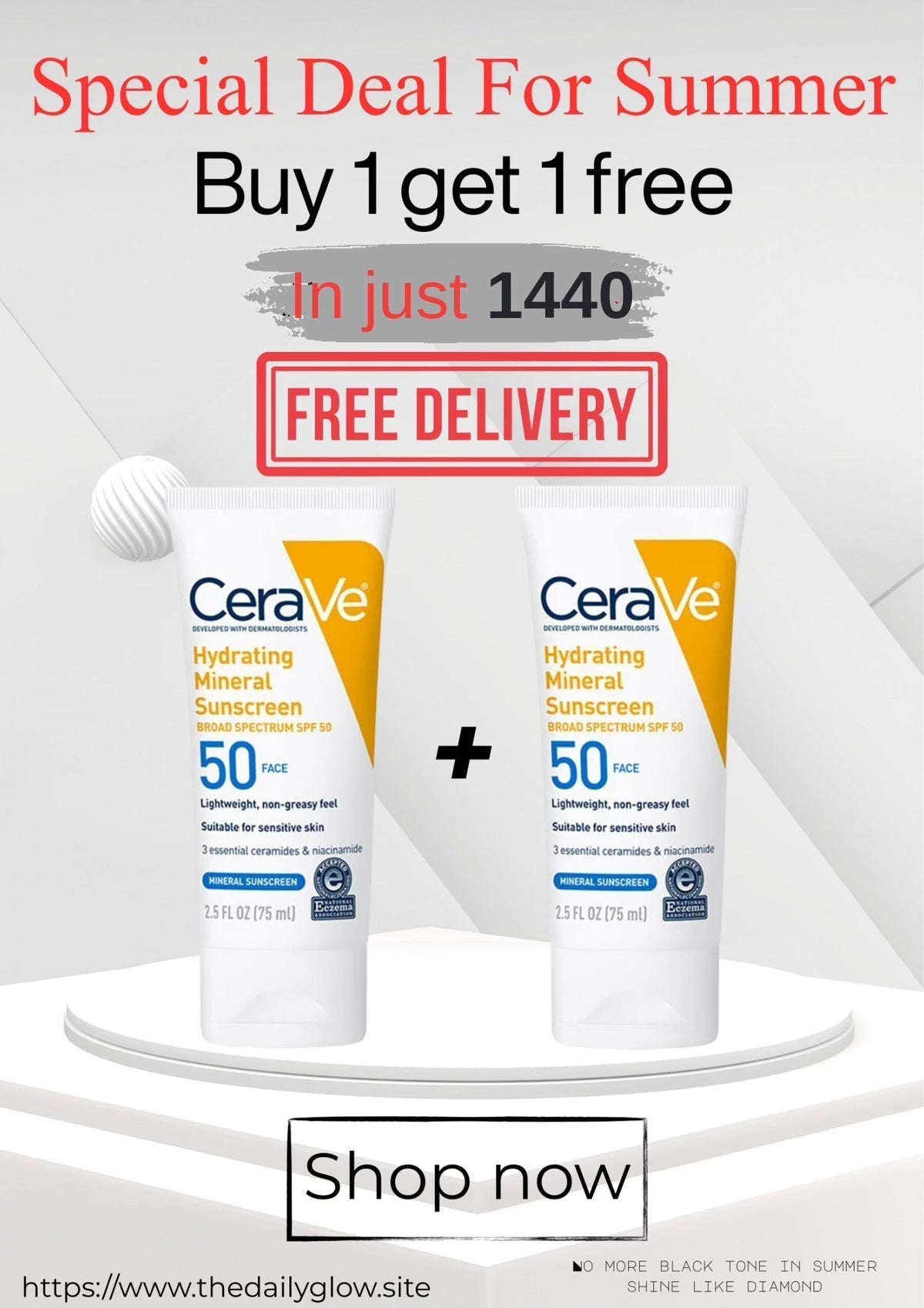 Hydrating Mineral Sunscreen SPF 50 Face Lotion